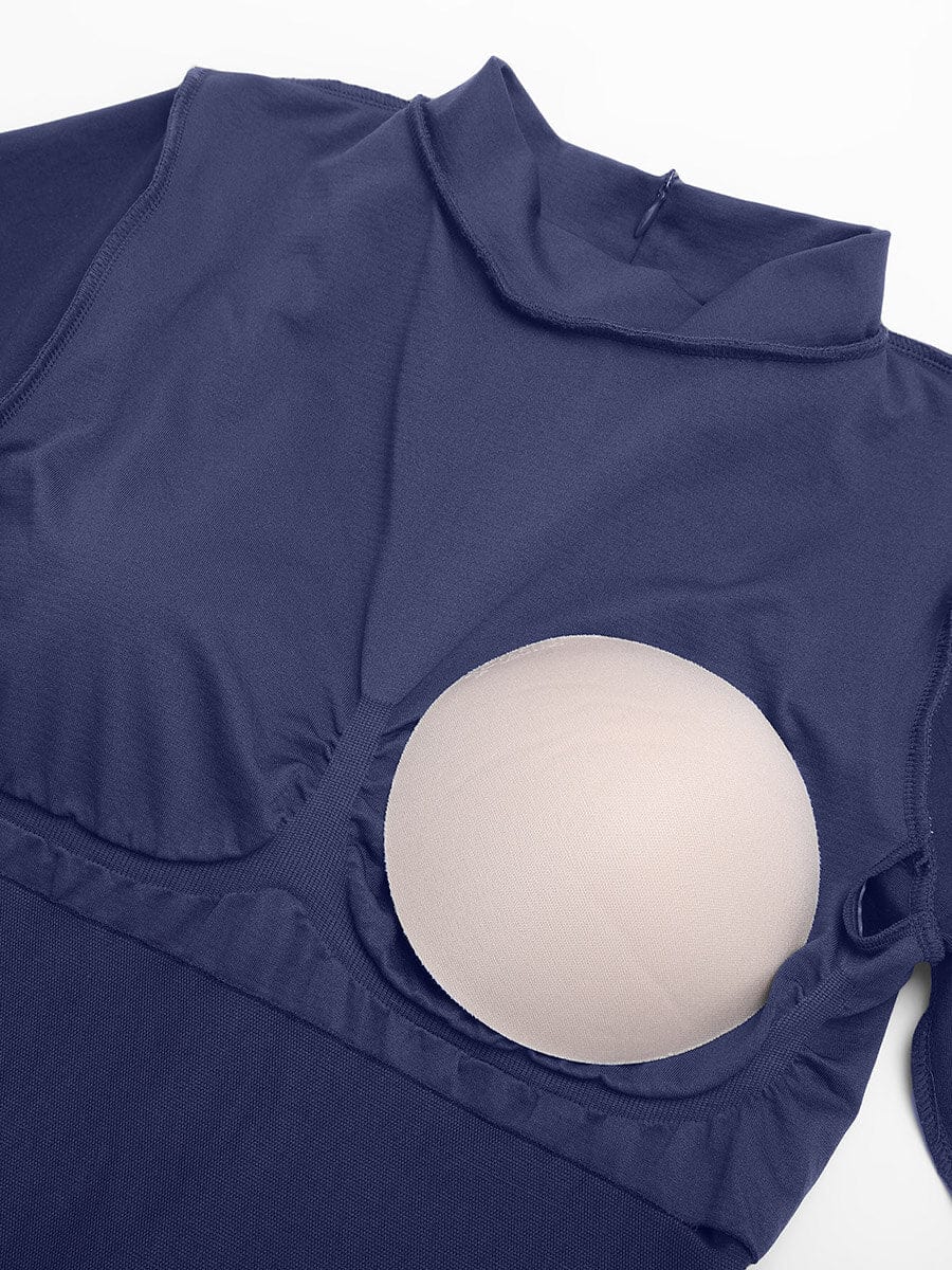 Seamless Bust Support Waist Cinching Tummy Control Jumpsuit with Removable Cups