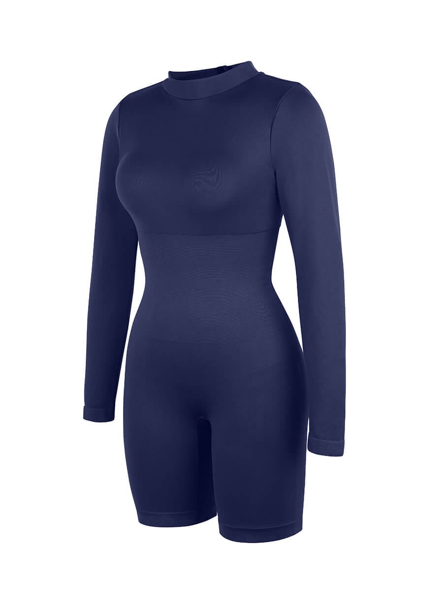 Seamless Bust Support Waist Cinching Tummy Control Jumpsuit with Removable Cups