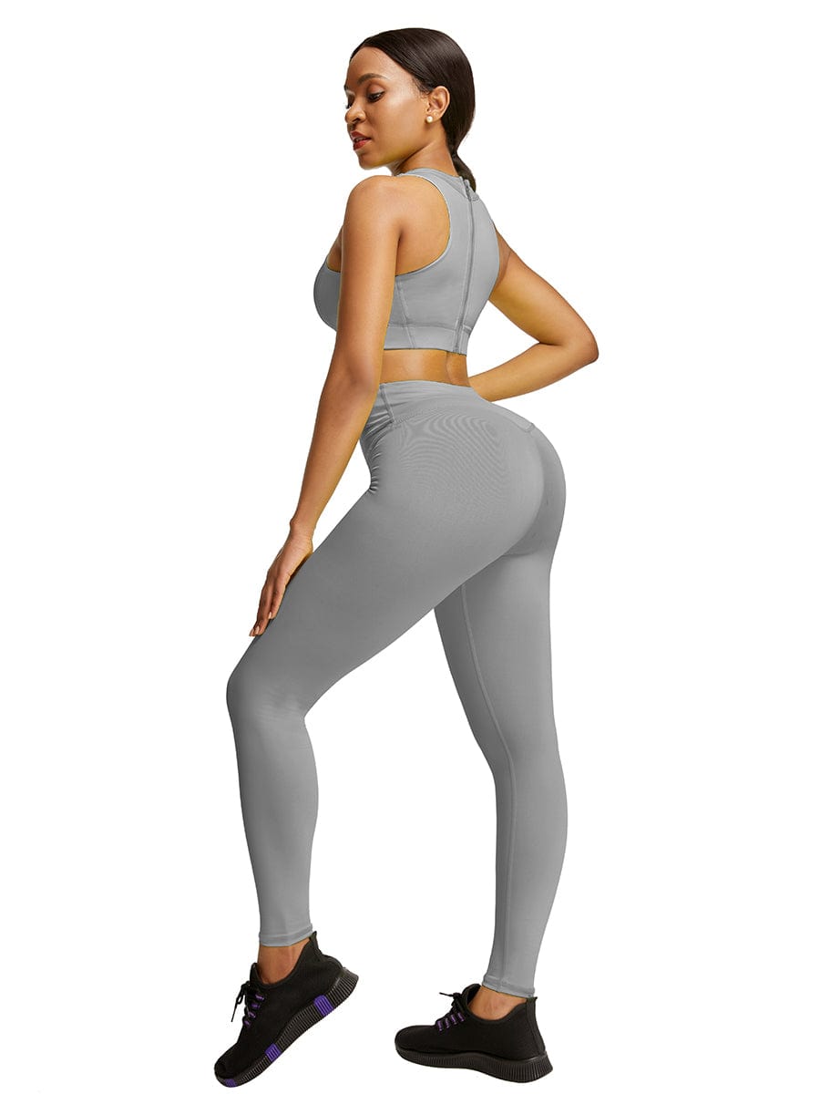 Flawlessly Zipper Back Tank Suit High Waist Outfit