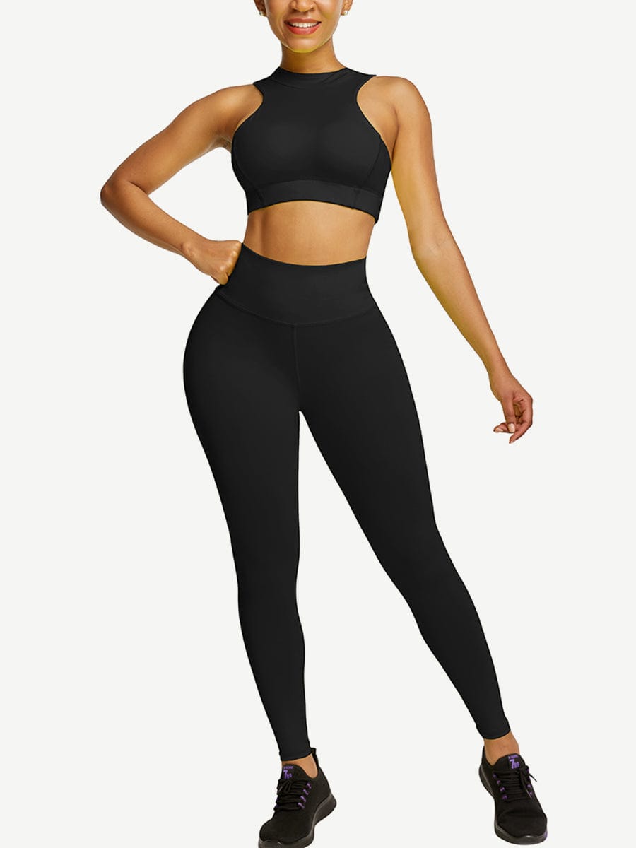 Flawlessly Zipper Back Tank Suit High Waist Outfit