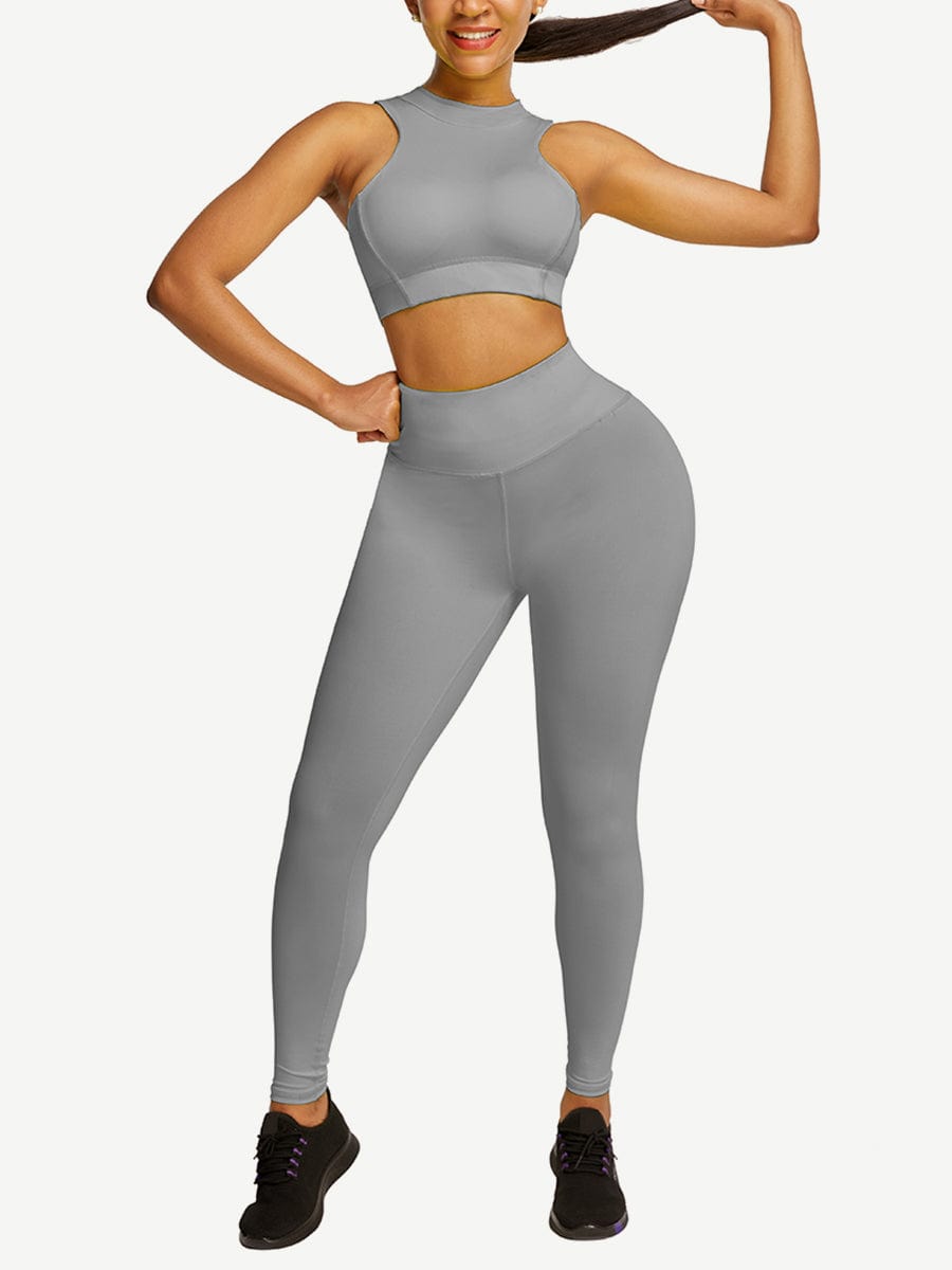 Flawlessly Zipper Back Tank Suit High Waist Outfit