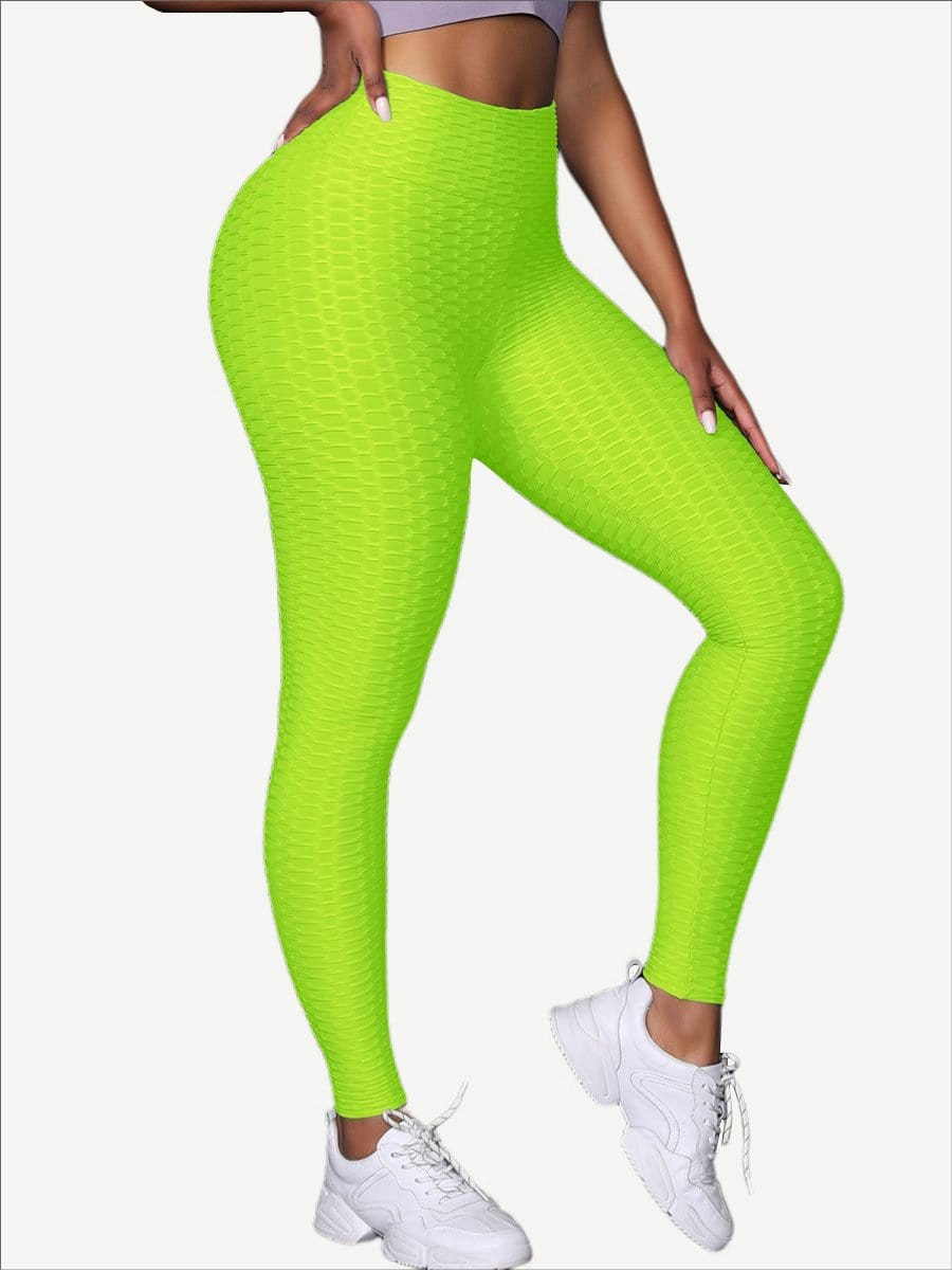 Women Solid Color Yoga Leggings Butt Lifter Breathable Soft High Waist Sports Legging