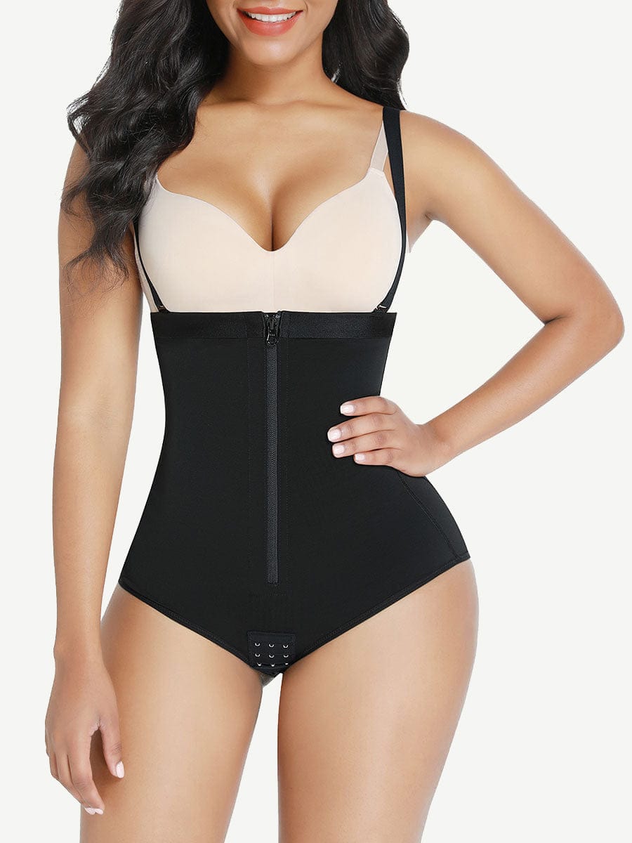 High Waist Post Surgery Shaper Shorts With Two Steel Bones and Zip