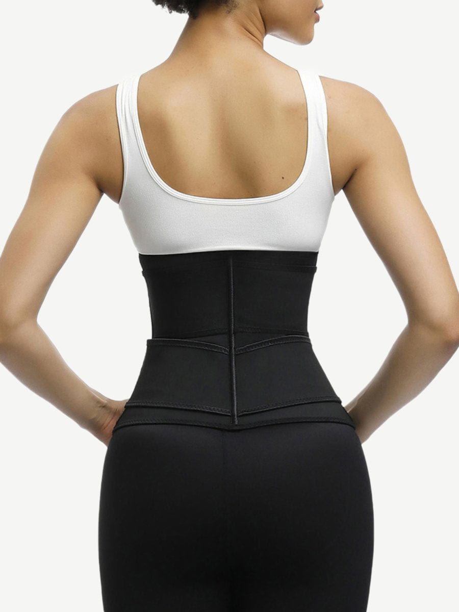 Black Plus Size Latex Waist Trainer 7 Steel Bones Leisure Fashion