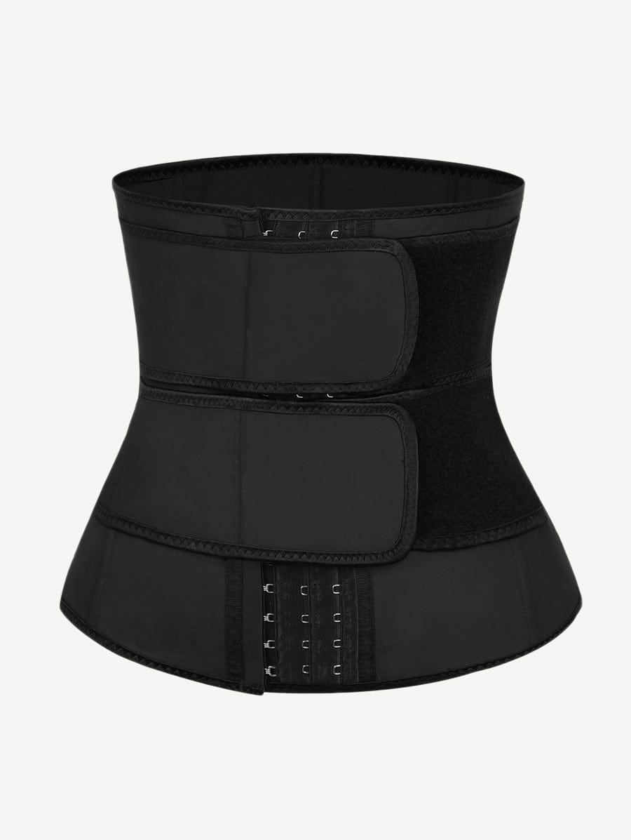 Black Plus Size Latex Waist Trainer 7 Steel Bones Leisure Fashion