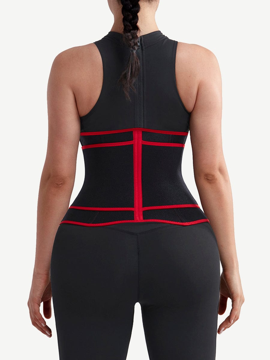 Black Neoprene Waist Trainer 10 Steel Bones Basic Shaping