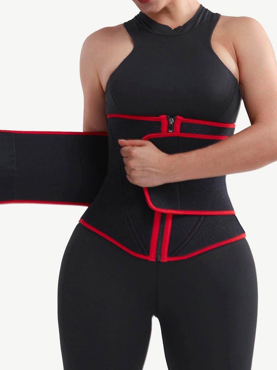 Black Neoprene Waist Trainer 10 Steel Bones Basic Shaping