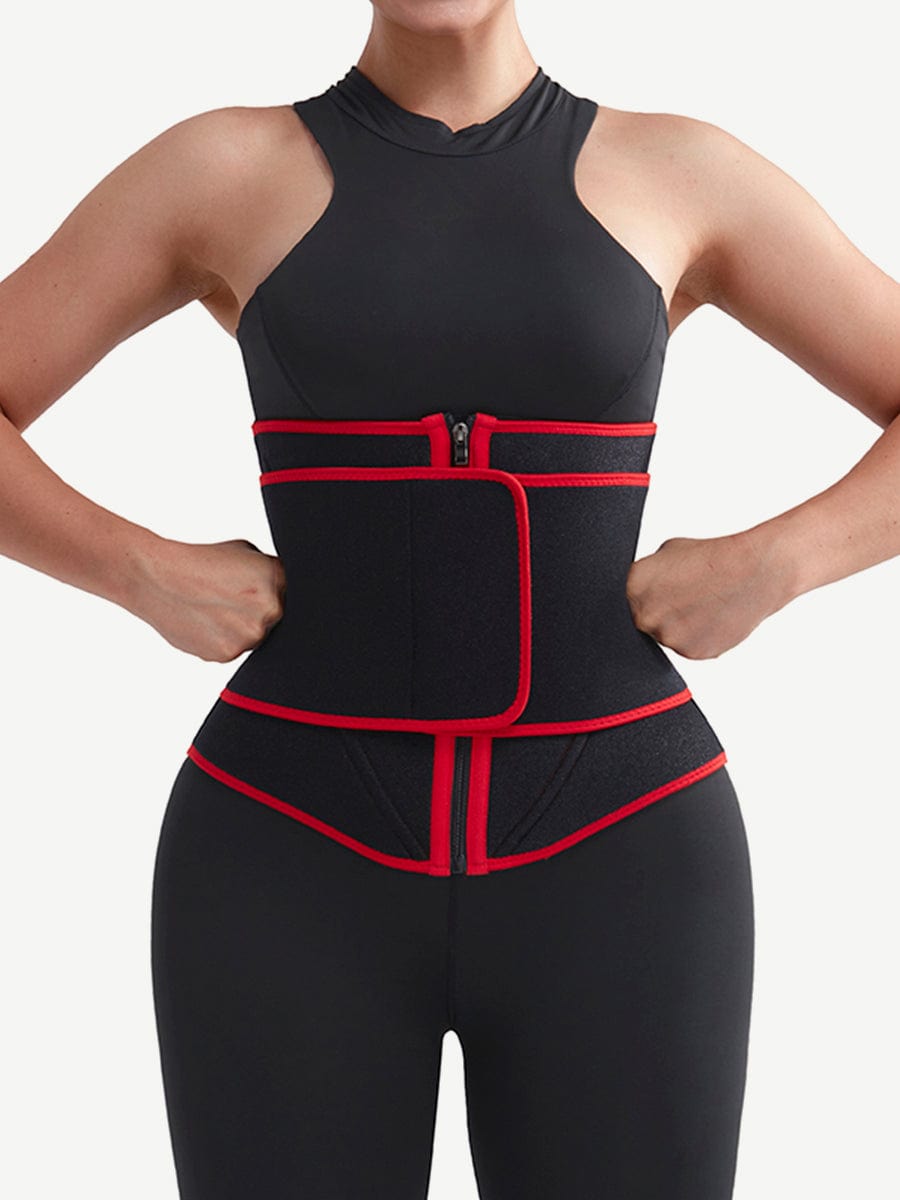 Black Neoprene Waist Trainer 10 Steel Bones Basic Shaping
