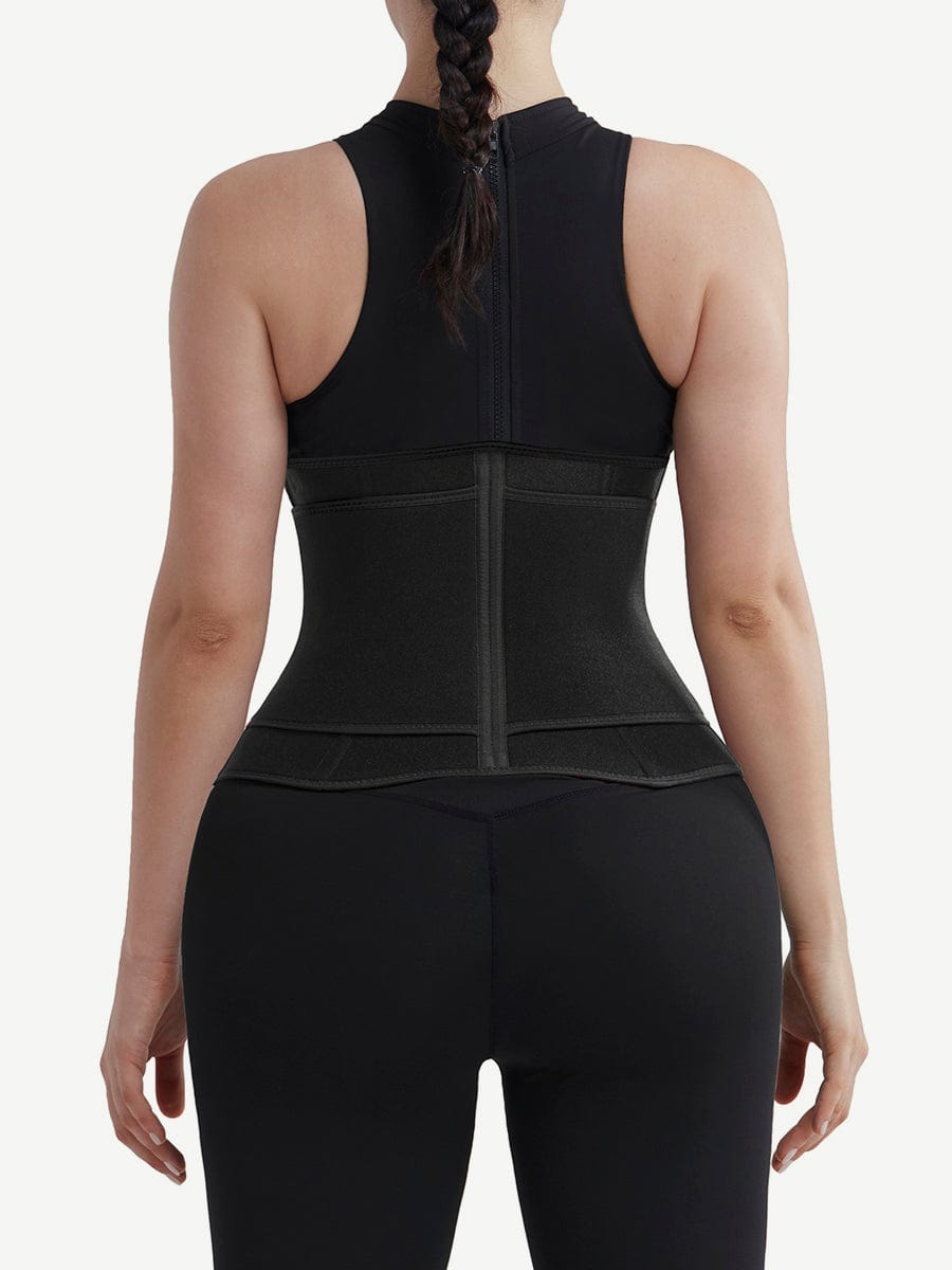 Black Neoprene Waist Trainer 10 Steel Bones Basic Shaping