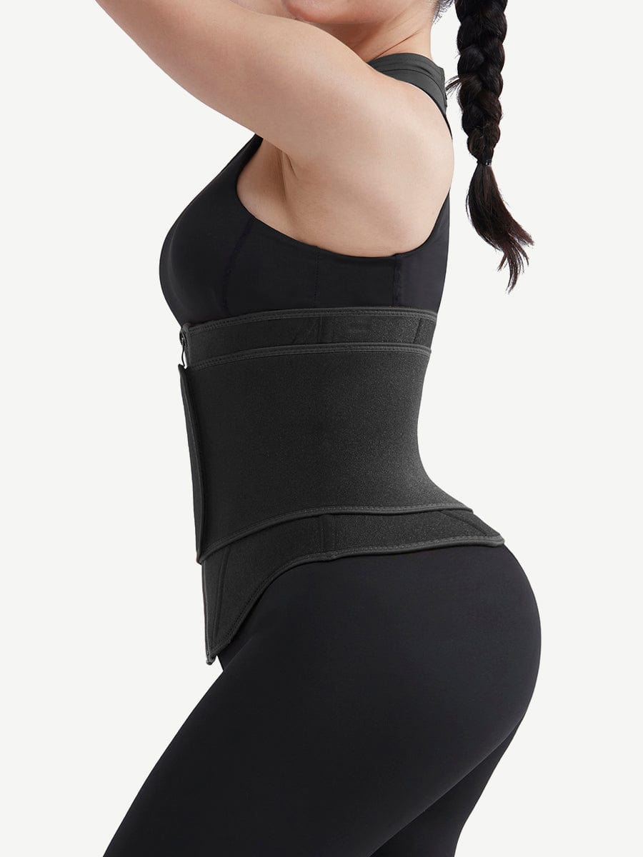 Black Neoprene Waist Trainer 10 Steel Bones Basic Shaping