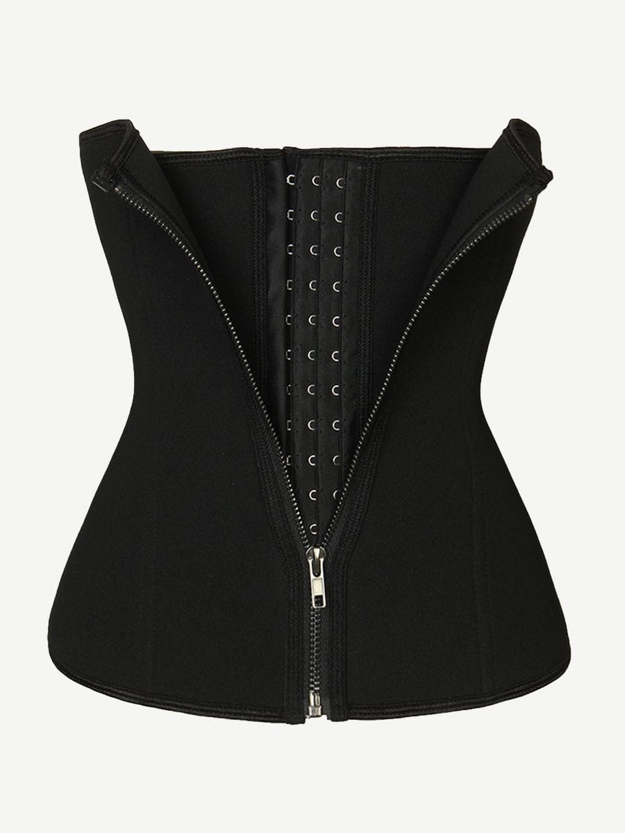 Exquisitely Fat Burning Plus Size Front Double Layer Zipper Tummy Control Waist Trimmer