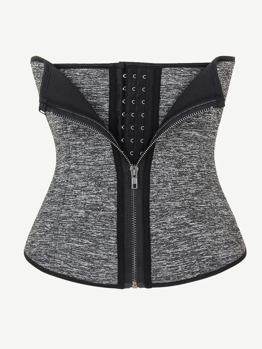 Exquisitely Fat Burning Plus Size Front Double Layer Zipper Tummy Control Waist Trimmer