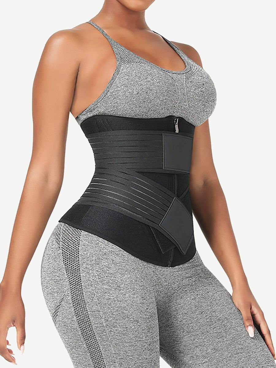 Neoprene Fat Burning Breathable Long Waist Trainer Double Elastic Waistbands Waist Trainer