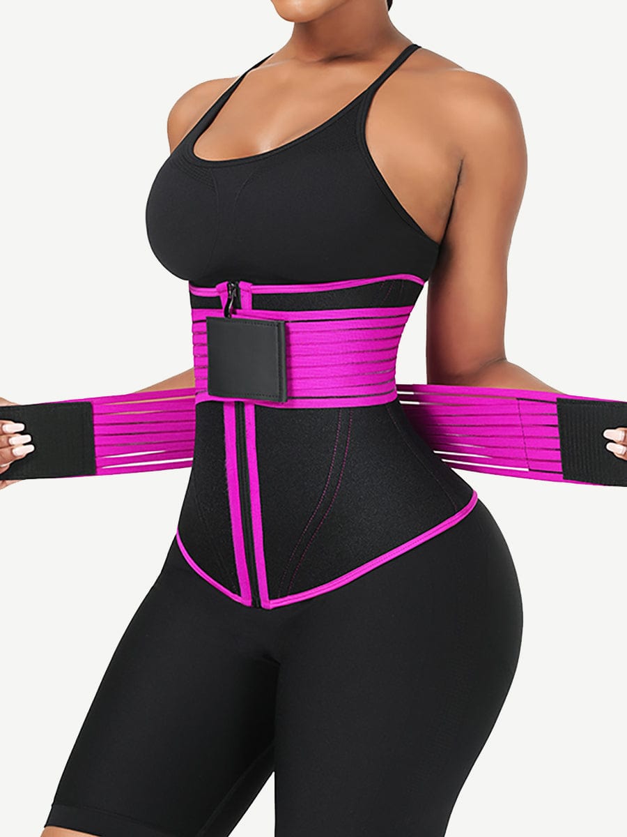 Neoprene Fat Burning Breathable Long Waist Trainer Double Elastic Waistbands Waist Trainer