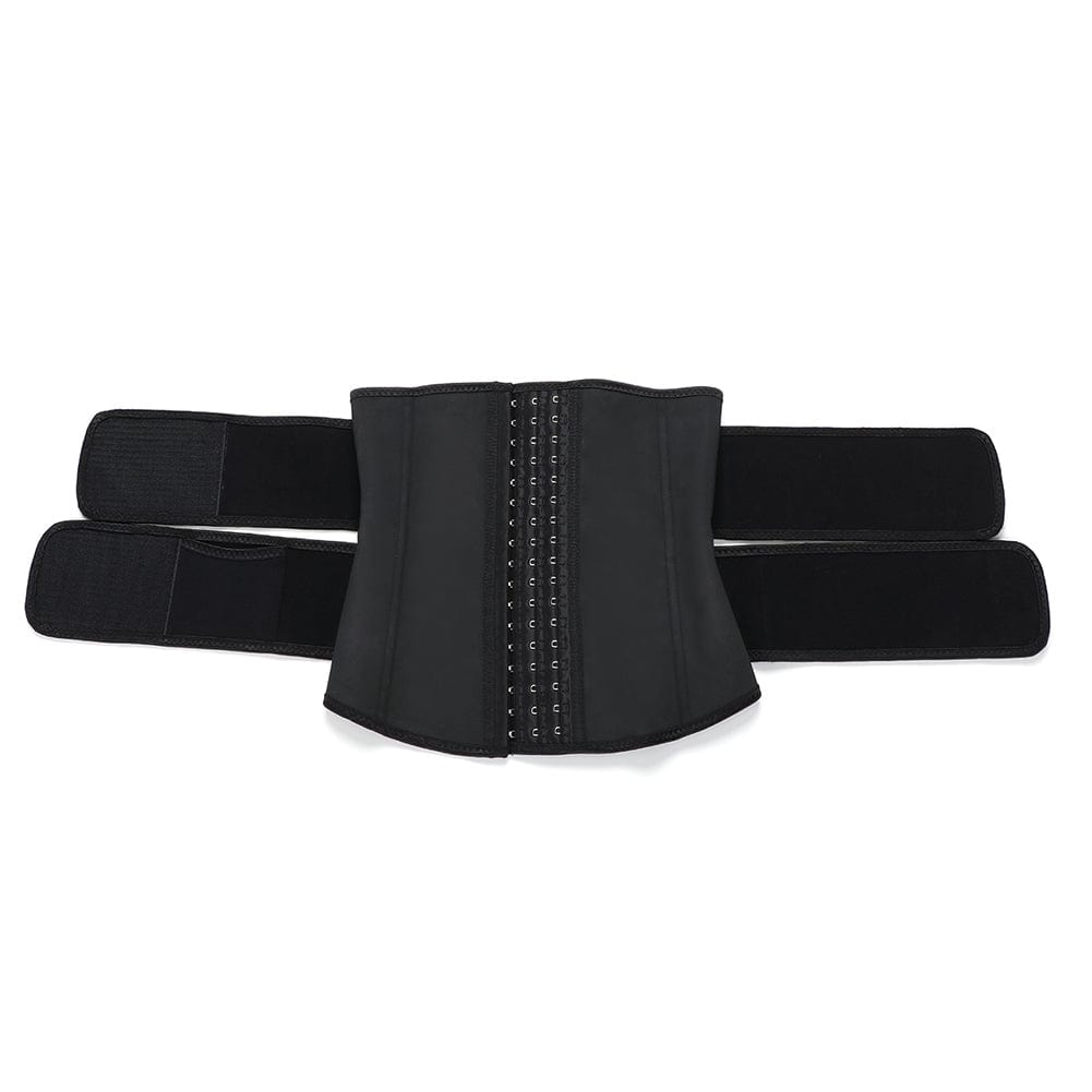 Black Plus Size Latex Waist Trainer 7 Steel Bones Leisure Fashion