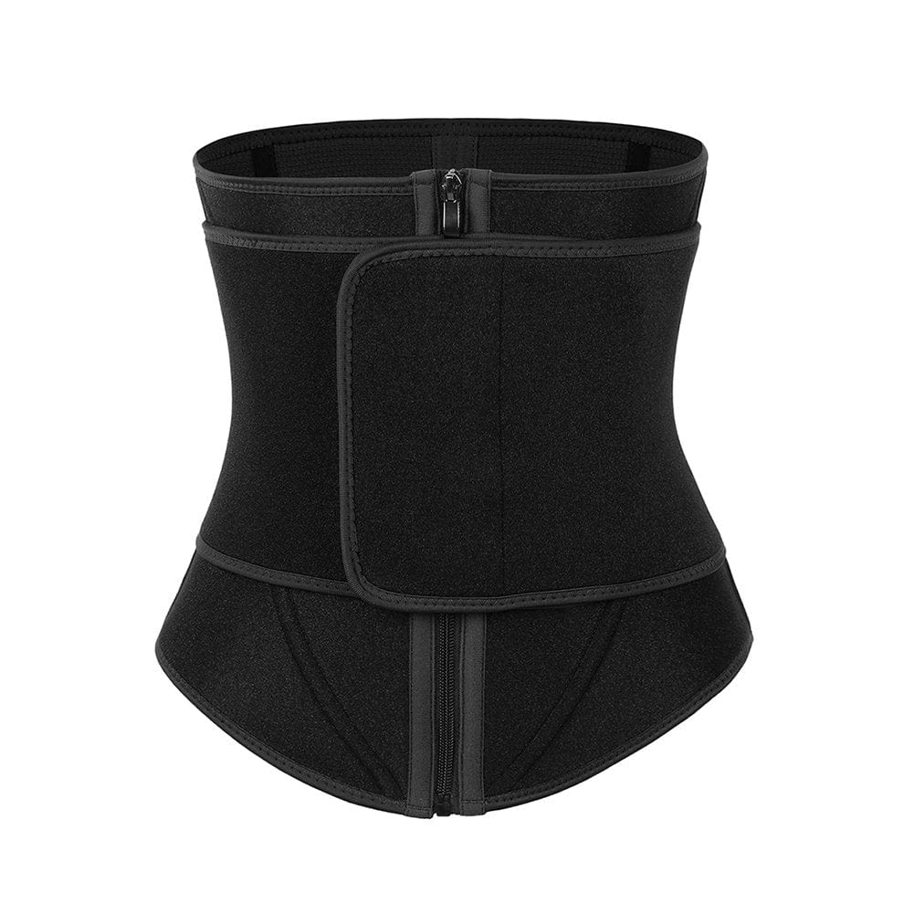 Black Neoprene Waist Trainer 10 Steel Bones Basic Shaping