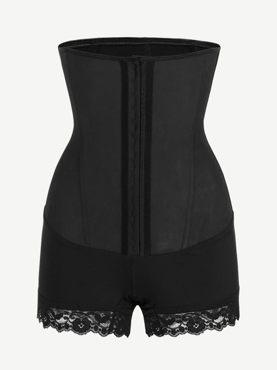 Waist Control 4 Steel Bones High Rise Boyshort Briefs Latex Shaper Plus Size Tight Fit