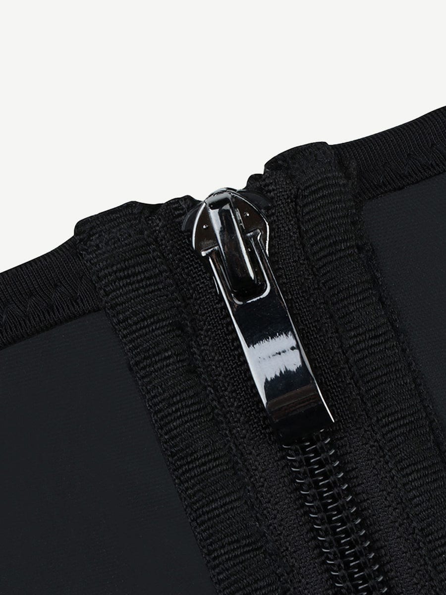 Trendy Black 7 Steel Bones Waist Cincher Double Belts Body Trimmer