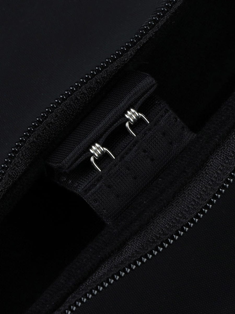Trendy Black 7 Steel Bones Waist Cincher Double Belts Body Trimmer