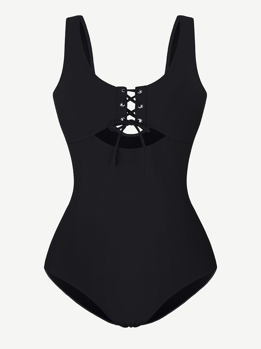 One-Piece Shapewear Swimsuit With Cut-out Design