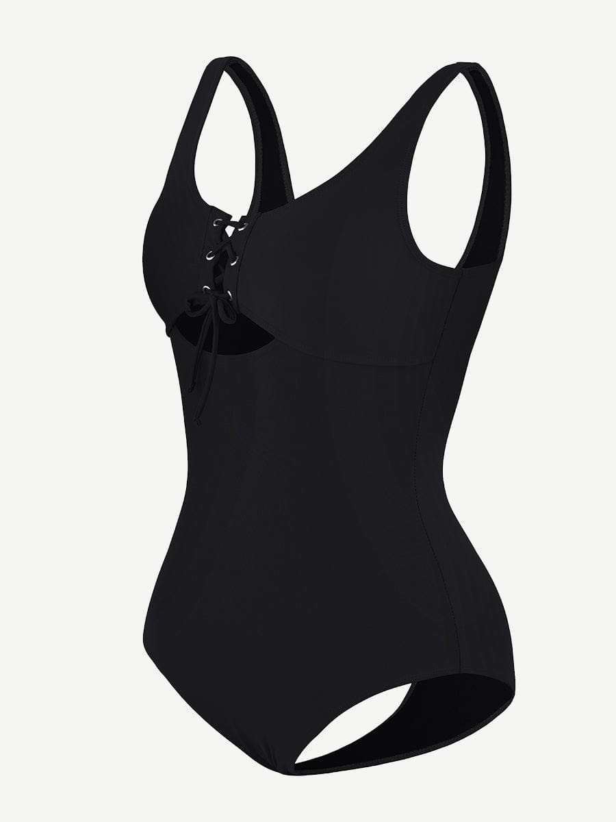 One-Piece Shapewear Swimsuit With Cut-out Design