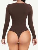 Seamless Bodysuit Long Sleeve Slim Corset Shapewear Bodysuit
