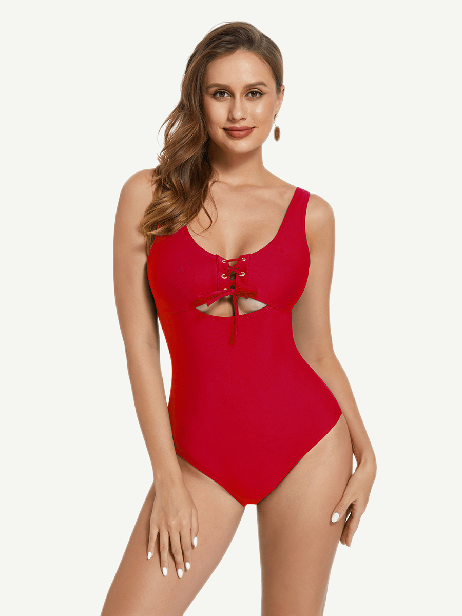 One-Piece Shapewear Swimsuit With Cut-out Design