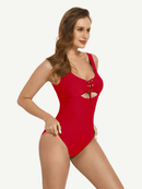 One-Piece Shapewear Swimsuit With Cut-out Design