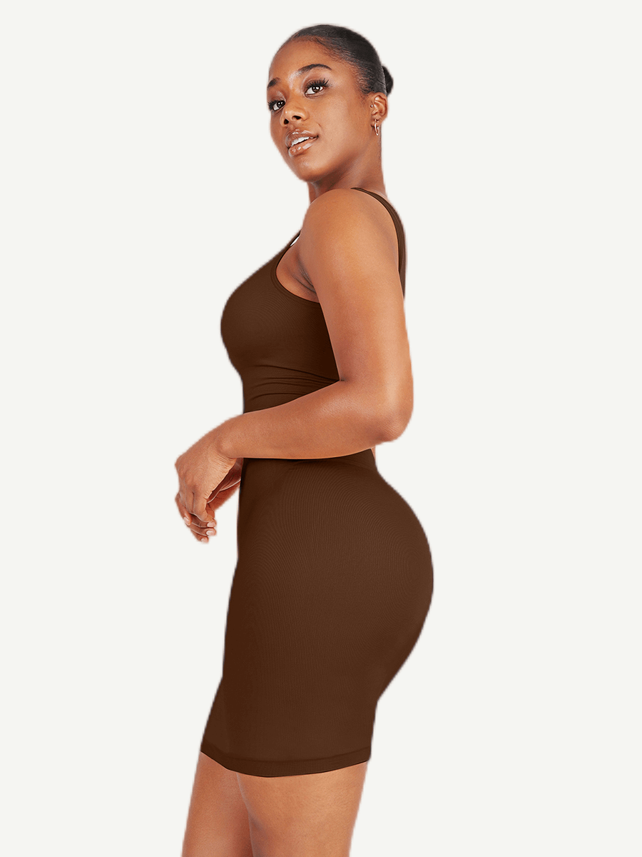 🌿Eco-friendly Square-neck Shaper Snatched Seamless Dress
