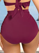 High Waist Abdominal Pleating Swimming Pants