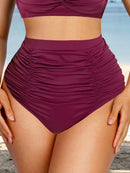 High Waist Abdominal Pleating Swimming Pants