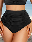 High Waist Abdominal Pleating Swimming Pants