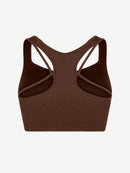 Seamless Bust Support Racerback Sports Bra with Removable Cups