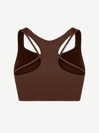 Seamless Bust Support Racerback Sports Bra with Removable Cups