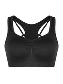 Seamless Bust Support Racerback Sports Bra with Removable Cups