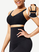 Black Seamless Shapewear Bra Removable Pads Tight Fitting