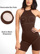 One Piece Waist And Abdomen Shaping Shapewear Romper Halter