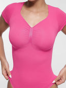 Seamless Bust Support Waist & Abdomen Shaping Thong Bodysuit