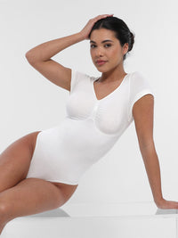Seamless Bust Support Waist & Abdomen Shaping Thong Bodysuit