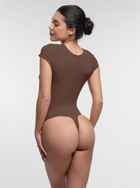 Seamless Bust Support Waist & Abdomen Shaping Thong Bodysuit