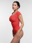 Seamless Bust Support Waist & Abdomen Shaping Thong Bodysuit