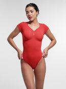 Seamless Bust Support Waist & Abdomen Shaping Thong Bodysuit