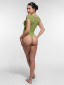 Seamless Bust Support Waist & Abdomen Shaping Thong Bodysuit