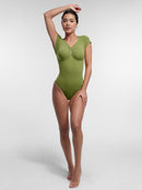 Seamless Bust Support Waist & Abdomen Shaping Thong Bodysuit