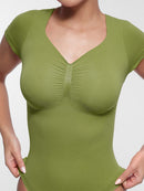 Seamless Bust Support Waist & Abdomen Shaping Thong Bodysuit