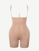 Strengthen Black High Waisted Shapewear With Bra Clips Tight Fit