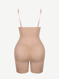 Strengthen Black High Waisted Shapewear With Bra Clips Tight Fit