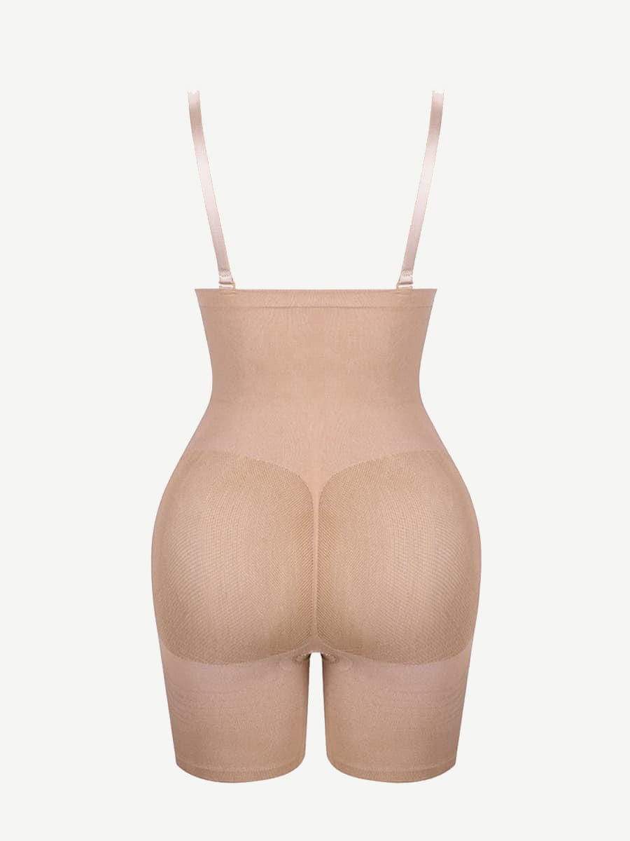 Strengthen Black High Waisted Shapewear With Bra Clips Tight Fit