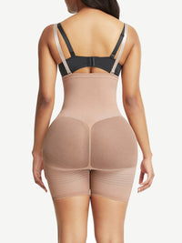 Strengthen Black High Waisted Shapewear With Bra Clips Tight Fit