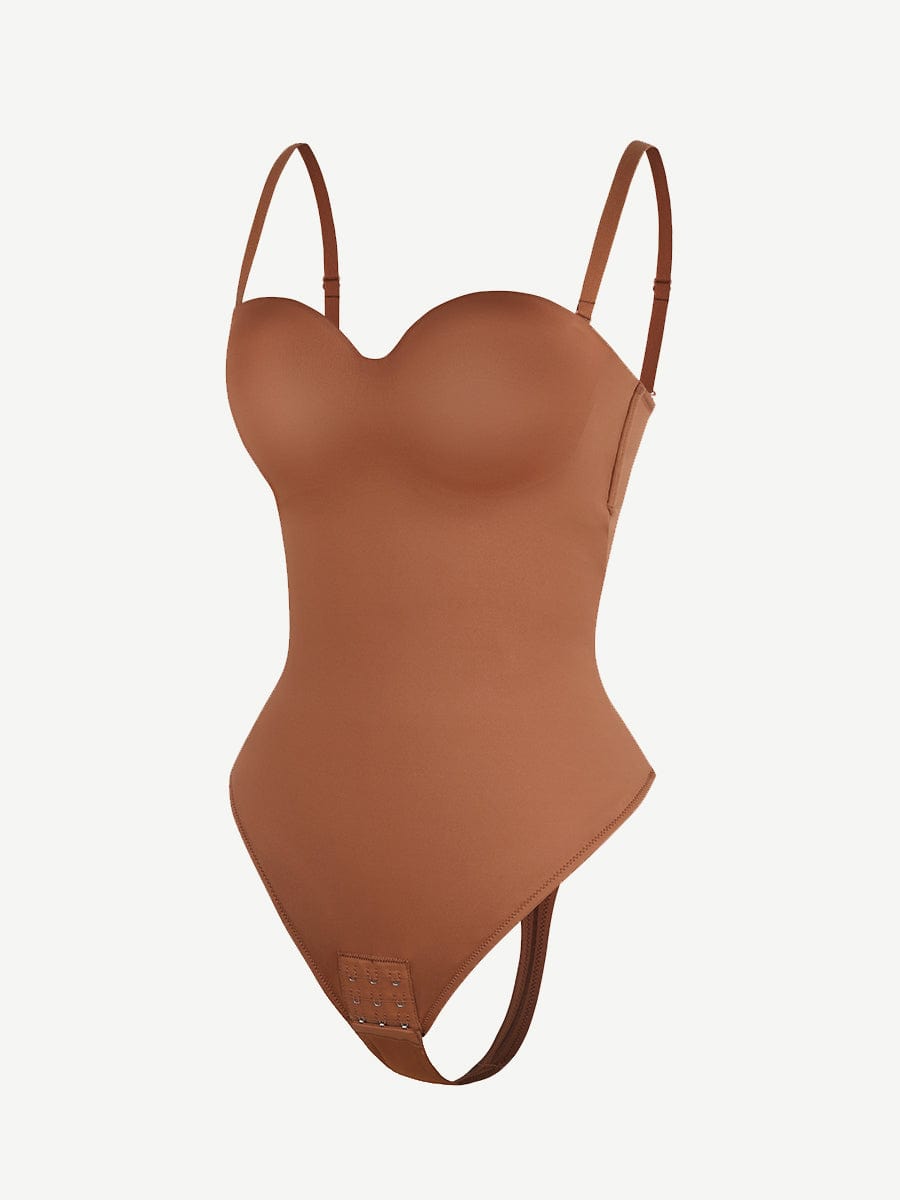 One-Piece Underwire Strap Removable Waist And Abdomen Shaping Thong Bodysuit